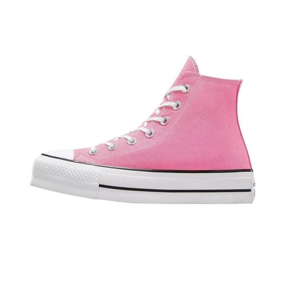 CONVERSE Women Chuck Taylor All Star Pink Platform Canvas High Top Sneakers - Picture 2 of 6